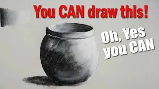 How to Draw with Charcoal and Chalk - A Simple Pot