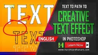 Photoshop CC Tutorial-Creative Text Effect with Text to Path and Brush Stroke Photoshop