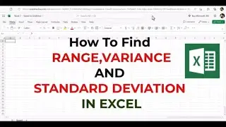 How to Find Range,Variance and Standard Deviation in Excel | Step by Step Guide