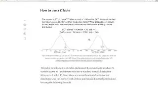 Normal Distribution and Standard Normal Table (Z-Table) Example