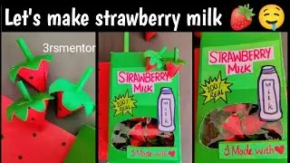 Strawberry 🍓🍻milk cute gift idea 🤤/Milkshake😀 @3rsmentor #creative #diy #viral #paperart #art #craft