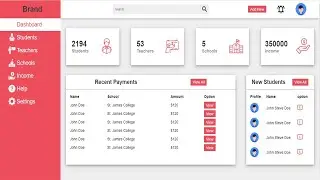 Responsive Admin Dashboard using HTML and CSS