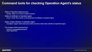 This Video Contains Knowledge on how to Check Operation Agent Status