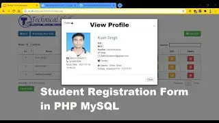 Student Registration Form in PHP | Crud Operation In PHP MySQL | Free Source Code