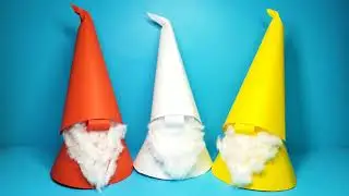 DIY - How To Make Christmas Gnome With Hat Form Paper And Cotton Wool