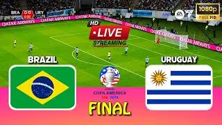 BRAZIL vs URUGUAY - Copa America 2024 Final | Live Football Match | PES 21 Simulation Gameplay