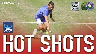 Hot Shot: Tomic Hits Backhand Down The Line In Halle 2017