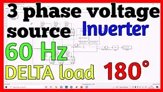 3 phase voltage source inverter with 180 degree mode conduction with 60 Hz delta load in simulink