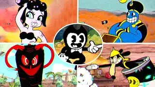 Cuphead - All Ink Bosses With Bendy ( No Damage)
