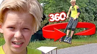 360 на Самокате ! Новый Трюк в Деревенском Скейт Парке