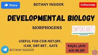 Developmental Biology- Morphogens | Nature | Working | Gradient | CSIR NET ||