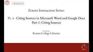 Zotero Series Pt. 4.1: Citing Sources in Microsoft Word and Google Docs: Citing Sources