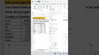 #Shorts How to Create a Scatter Plot in Excel