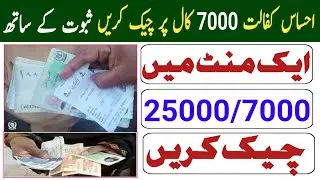 Ehsas Kafalat program 25000 check Balance || Ehsas Kafalat program 7000 check Balance ||021111000425