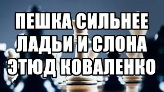 Пешка сильнее ладьи и слона. Этюд шахматы. Виталий Семенович Коваленко. Шахматы в СССР, 1966 год.