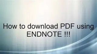 How to download PDF of research paper using ENDNOTE !!!