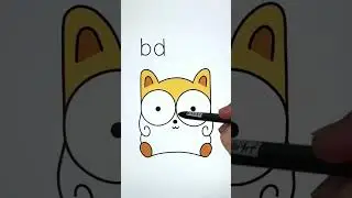 #howto #drawing #cat #from #letters #bd 🐱❤ #art #shorts