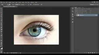 How to active a dodge tool, set the size to 500 and apply to the eye 3 times