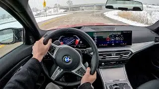 2023 BMW M340i xDrive - Snowy POV Test Drive (Binaural Audio)