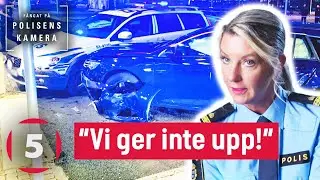 Bilist leder polisen på VANSINNESFÄRD! | Fångat på polisens kamera | Kanal 5 Sverige