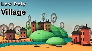 Low Poly village | Cinema 4D Tutorial