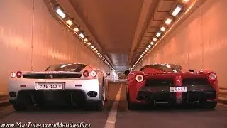 LaFerrari vs Ferrari Enzo INSANE Rev Battle!