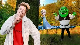 WE FOUND SHREK and ELSA IN REAL LIFE!!