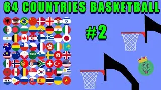 Basketball Marble Race with 64 Countries in Algodoo 2 \ Marble Race King