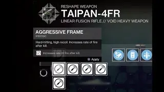 Reshaping Glitch PS4 Pro | Shotgun Taipan-4FR | Aggressive Frame On Linear Fusion | Destiny 2