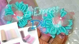 Распаковка с АлиЭкспресс+🎀Diy bow🎀бантик из ленты 4 см🎀просто, красиво, праздничный бант, канзаши
