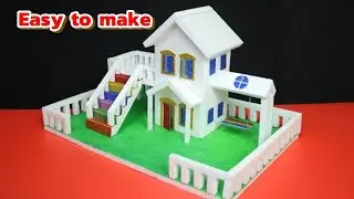 How to make a thermocol house with glitter papers school project