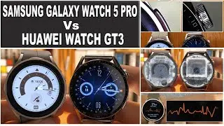 Samsung Galaxy Watch 5 Pro  vs Huawei Watch GT 3  -  design and microscopic details