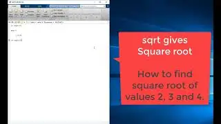 How to calculate square root using sqrt MATLAB function