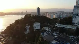 Fim de tarde na Ilha Porchat, São Vicente SP