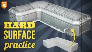 Hard surface tutorial in Blender - cut, cloth, grid and screw