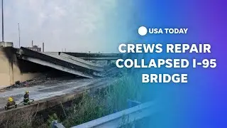 Watch: Construction crews race to repair the I-95 collapse near Philadelphia