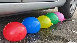 EXPERIMENT: 5 Water Balloons vs Car - Crushing Crunchy & Soft Things by Car!