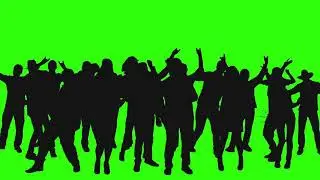 Stock Footage Free Download (group of people dance silhouette green screen video footage