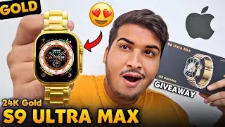 Apple Watch Ultra Gold🤯 Review and Giveaway⚡ S9 Ultra Max 24K Gold⚡