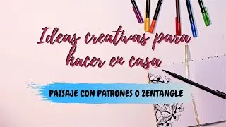 Cómo dibujar un paisaje con patrones o zentangle.