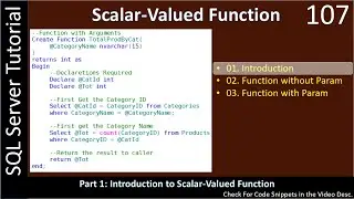 Scalar-Valued Functions | Part 1 - Introduction | SSMS TSQL Tutorial #107