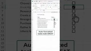 Interactive Checklist in Excel (Auto-highlight completed tasks ✔️)