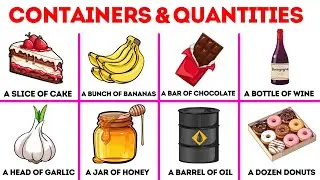 Containers and Quantities Vocabulary Words with Examples and Pictures | Learn English