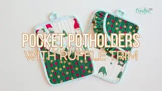 POCKET POTHOLDERS WITH RUFFLE TRIM