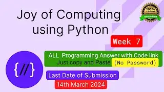 NPTEL The Joy of Computing using python week 7 all 3 programming assignment answer with link of code