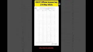 RSCIT OFFICIAL ANSWER KEY (14 MAY 2023)