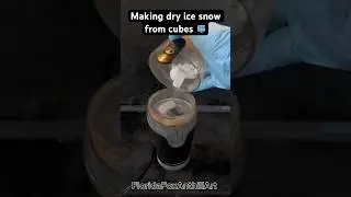 Making dry ice snow from cubes 🧊#satisfying #dryice #snow #ice