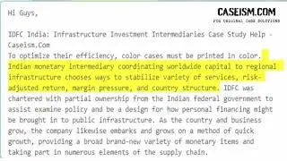 IDFC India: Infrastructure Investment Intermediaries Case Study Help - Caseism.Com