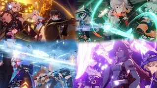 All Elemental Quad Burst Animation (Except Dendro) - Genshin Impact