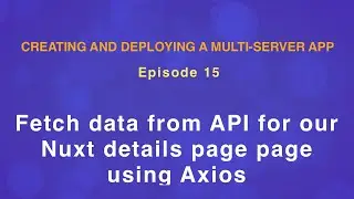 Fetch data from API for our Nuxt details page page using Axios